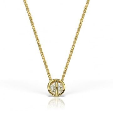 Colier din aur galben de 18k cu diamant natural de 0.08ct