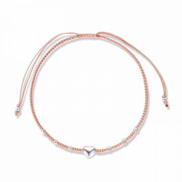 Bratara cu snur Orange Heart