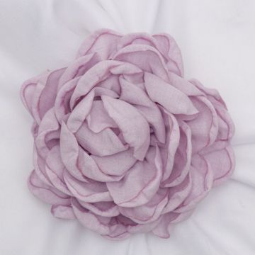 Brosa floare lila din bumbac cu diametru de 15 cm, cu clips pentru par