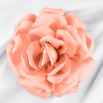 Brosa floare roz somon cu diametru de 15 cm, cu clips pentru par