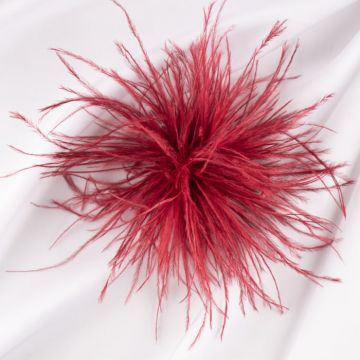 Brosa puf pene fine bordo cu diametru de 15 cm, cu clips pentru par