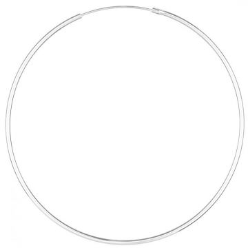 Cercei Creole mari din argint 925, cu sectiune rotunda si diametru de 8 cm