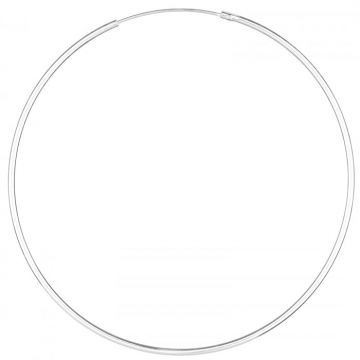Cercei Creole mari din argint 925, cu sectiune rotunda si diametru de 8 cm