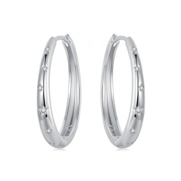 Cercei din argint Bright Stars Hoops