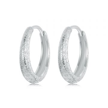 Cercei din argint Matte Ovals