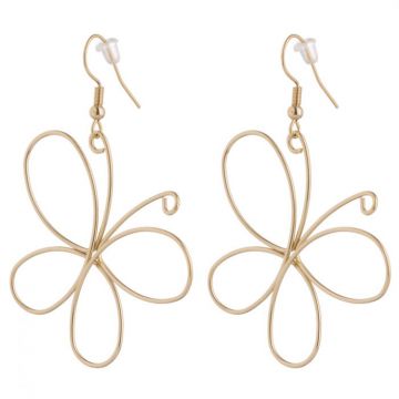 Cercei in forma de fluture din otel inoxidabil auriu