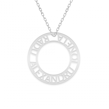 Circlia - Colier personalizat cerc cu trei nume din argint 925