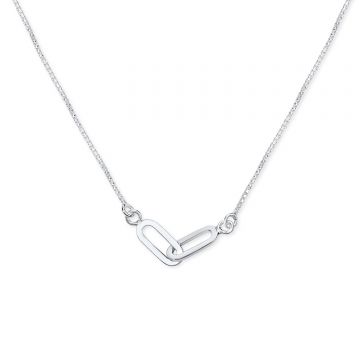 Colier din argint Double Link Paper Clip