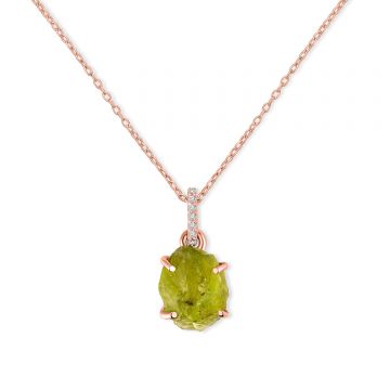 Colier din argint Rose Gold Piece of Peridot