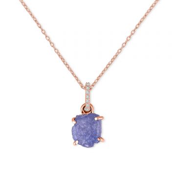Colier din argint Rose Gold Piece of Tanzanite
