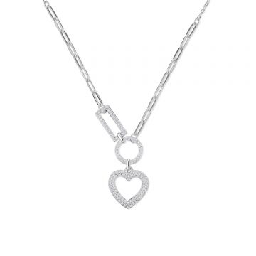 Colier din argint Trio Crystal Love