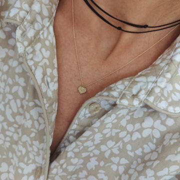 Lantisor aur dama 14K cu inima