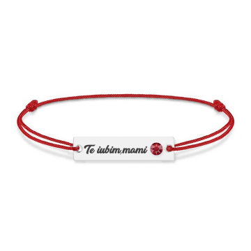 Nasty - Bratara personalizata snur si tablita din argint 925