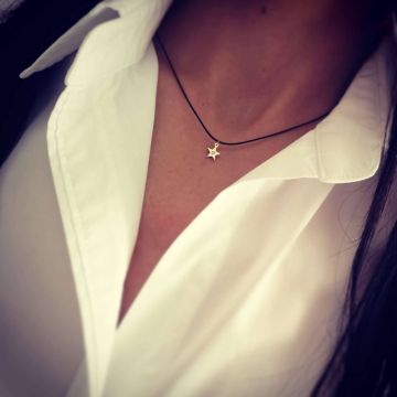 Pandantiv steluta cu diamant, aur 14K