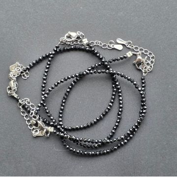 Bratara obsidian negru 2 mm reglabila