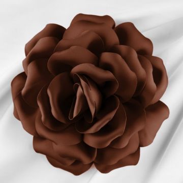 Brosa floare maro cu diametru de 15 cm, cu clips pentru par