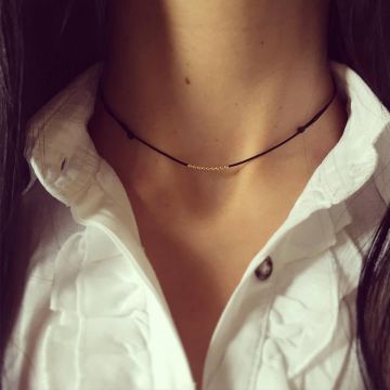 Colier snur reglabil bilute aur 14K