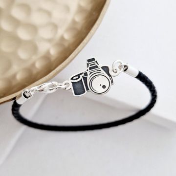 Bratara Aparat foto - Argint 925, piele