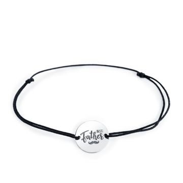 Bratara Best father - Argint 925, snur negru