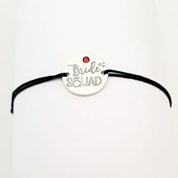 Bratara Bride Squad - Argint 925, snur negru
