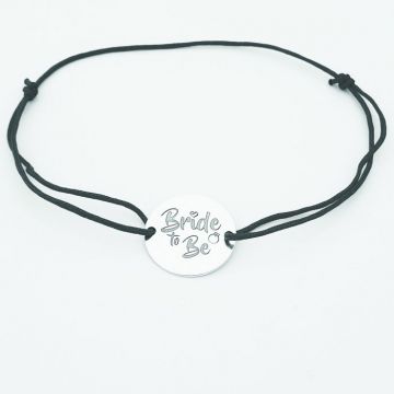 Bratara Bride to be - Argint 925, snur negru