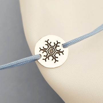 Bratara Craciun - Afara ninge linistit - Argint 925, snur reglabil diverse culori