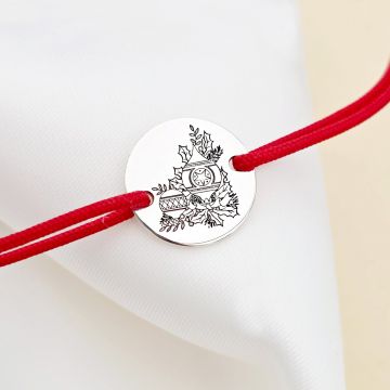 Bratara Craciun - Am plecat sa colindam - Argint 925, snur reglabil diverse culori