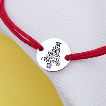 Bratara Craciun - Emotia Craciunului - Argint 925, snur reglabil diverse culori