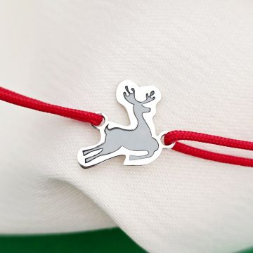 Bratara Craciun - Rudolf - Argint 925, snur reglabil diverse culori