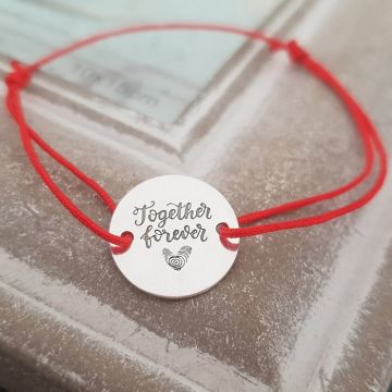 Bratara Together forever - Argint 925, snur rosu