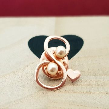 Brosa Litera S - Argint 925 placat cu Aur 14K - perle Swarovski
