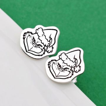 Cercei Craciun - Grinch - Argint 925, surub