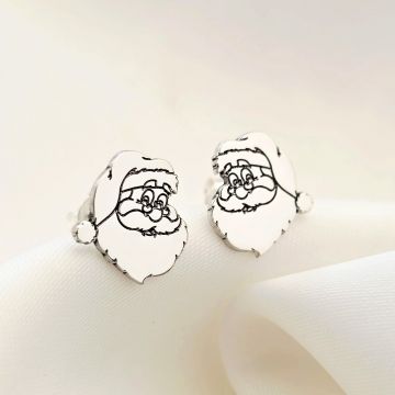 Cercei Craciun - Mos Craciun cu plete dalbe - Argint 925, surub