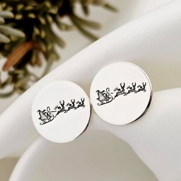 Cercei Craciun - Sania mosului - Argint 925, surub