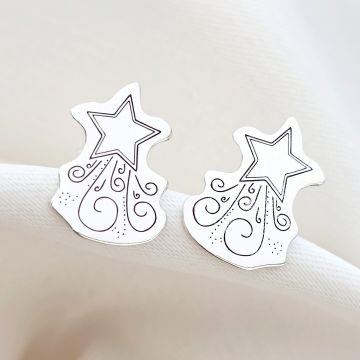 Cercei Craciun - Steaua sus rasare - Argint 925, surub