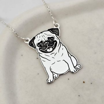 Lantisor cu pandantiv PUG - Argint 925