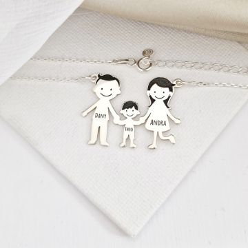 Lantisor Familie - 3 Membri - Argint 925