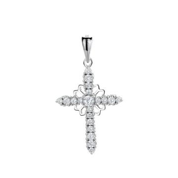 Pandantiv argint 925, JW1278, model cruce, placat cu rodiu