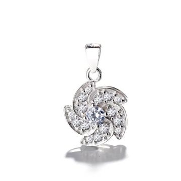 Pandantiv argint 925, JW1307, model floare, placat cu rodiu