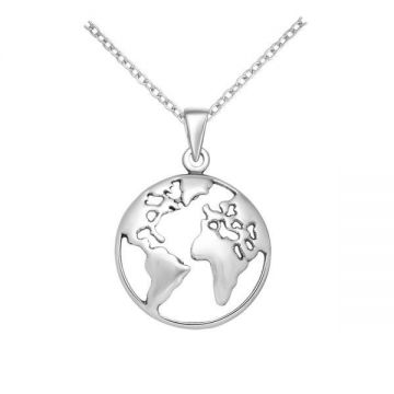 Pandantiv din argint pentru barbati World's Map