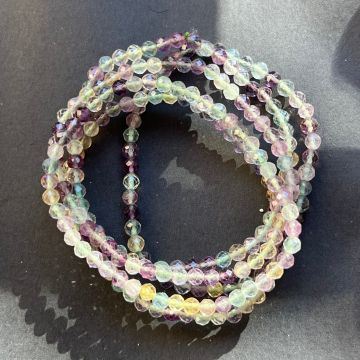 Bratara fatetata fluorit curcubeu 4 mm