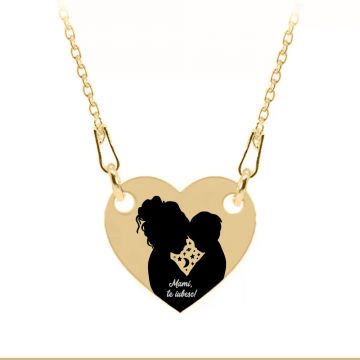 Abby - Colier personalizat mama si copilul iubire infinita din argint 925 placat cu aur galben 24K