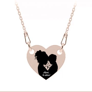 Abby - Colier personalizat mama si copilul iubire infinita din argint 925 placat cu aur roz