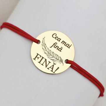 Bratara Fina - Cea mai fina - Argint 925 placat cu Aur Galben 18K - Snur reglabil