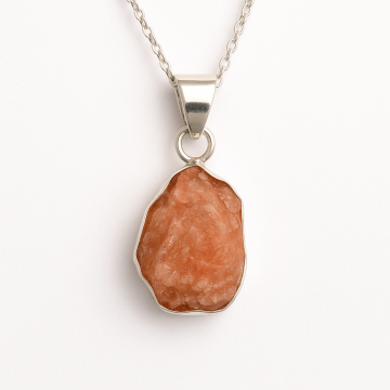 Colier Argint 925 cu Piatra Soarelui Brut - Energie Pozitiva