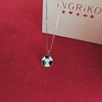Lantisor argint copii baieti - minge de fotbal