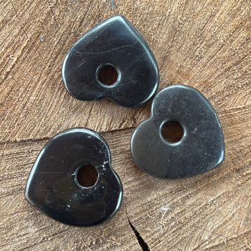 Pandantiv piatra pi obsidian inima DONUT