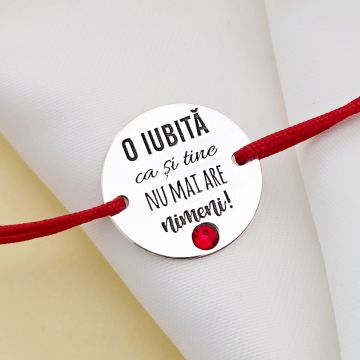 Bratara O iubita ca si tine - Argint 925 si Cristal Swarovski - Snur reglabil