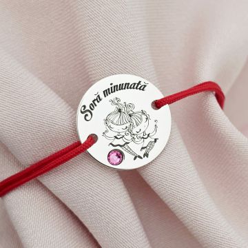 Bratara Sora minunata - Argint 925 si Cristal Swarovski - Snur reglabil