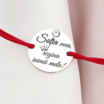 Bratara Sotia mea - Argint 925 si Cristal Swarovski - Snur reglabil